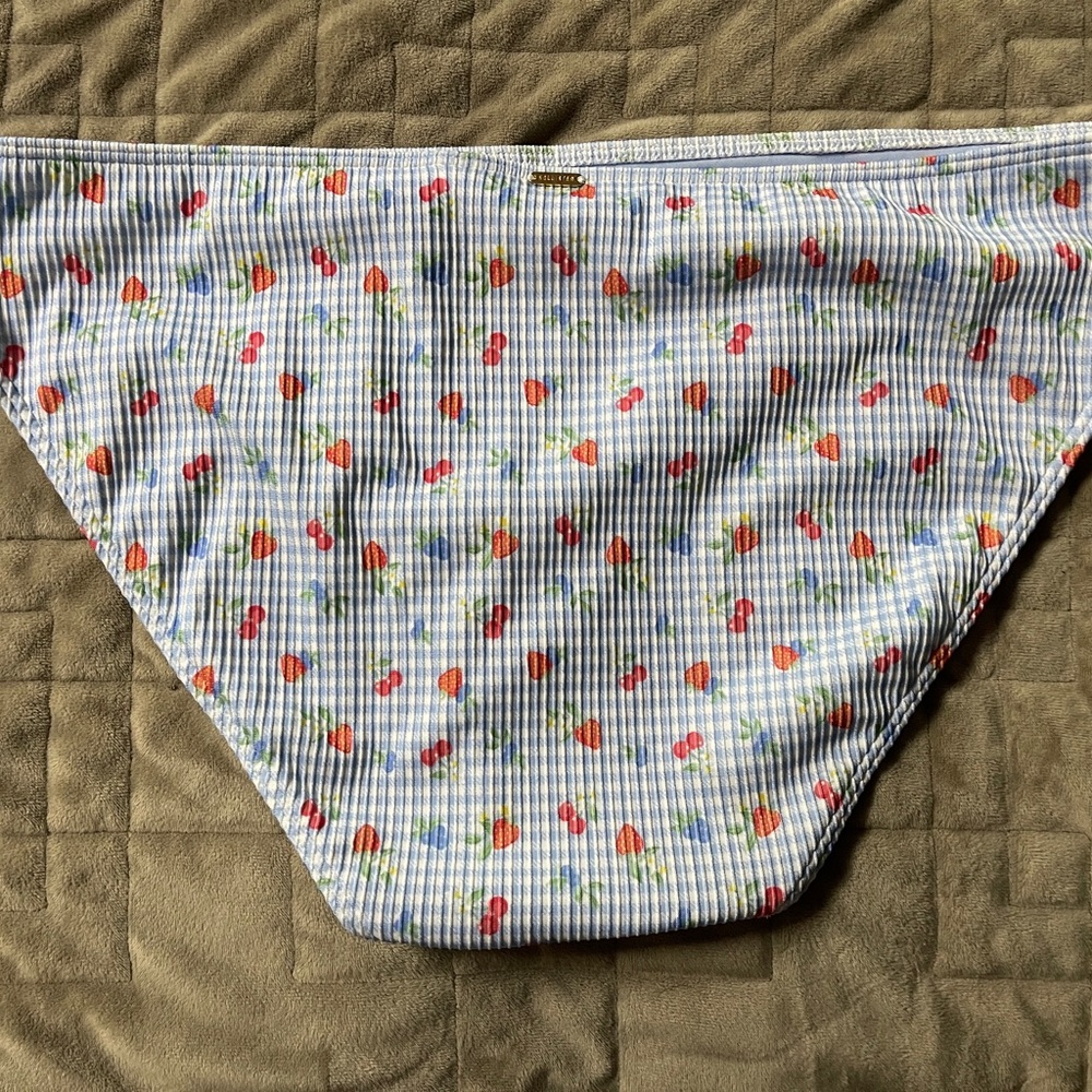 Hollister Ribbed Low Rise Blue Bikini Bottom - Picture 2 of 4